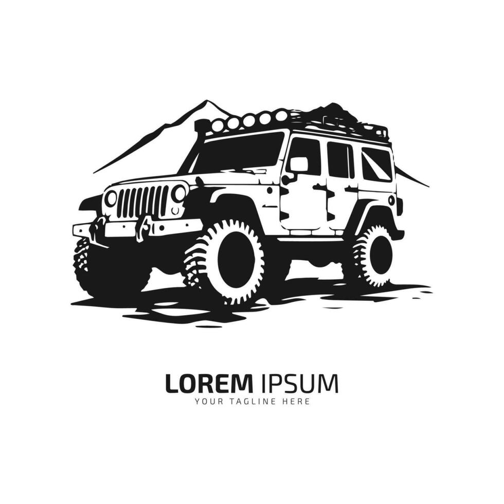 une logo de hors route jeep vecteur icône conception silhouette hors route véhicule isolé