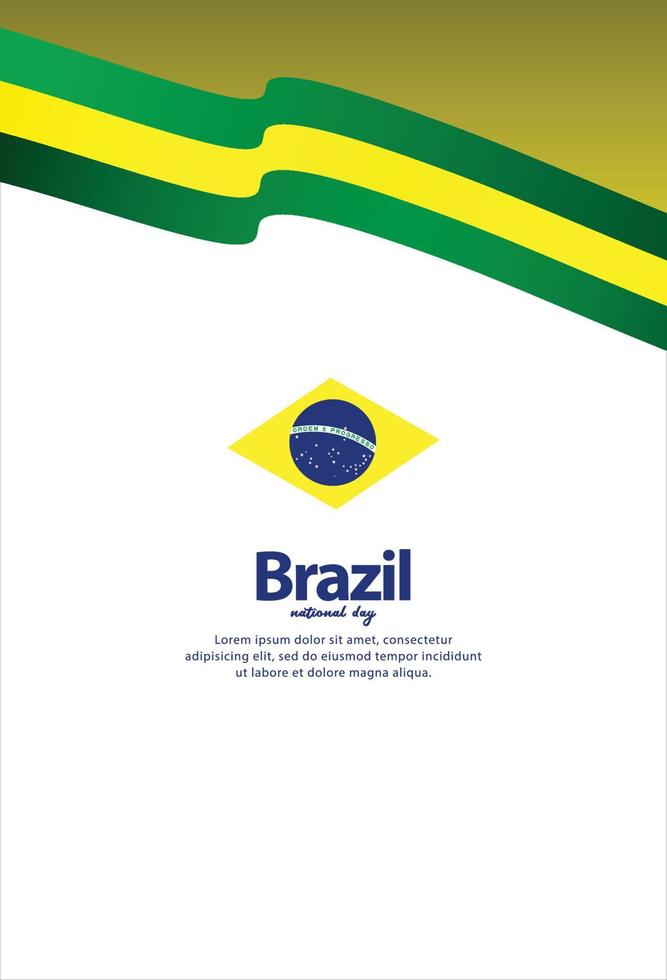 jour de l'indépendance du brésil. jour de la liberté. bonne fête nationale. célébrer annuellement le 7 septembre. drapeau du brésil. conception brésilienne patriotique. modèle, arrière-plan. illustration vectorielle vecteur