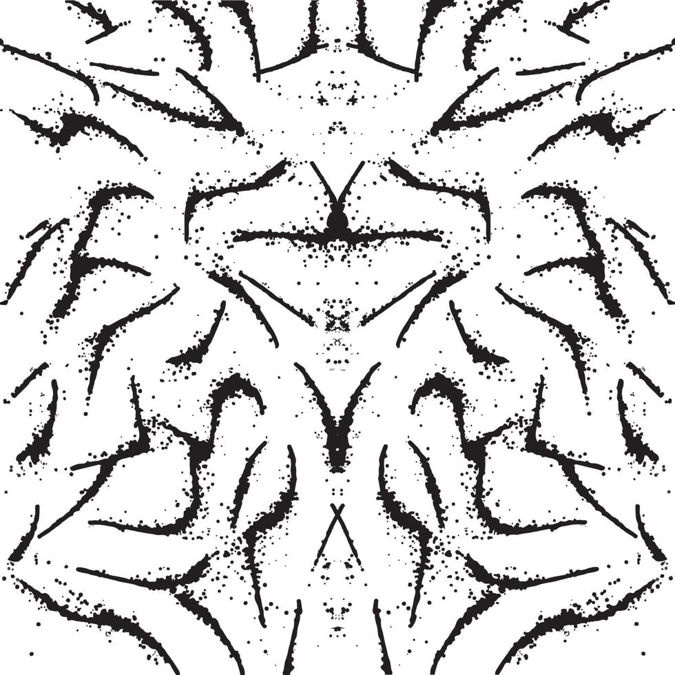 coups de pinceau de peinture noire modèle sans couture de vecteur. lignes courbes et ondulées dessinées à la main avec des cercles grunge. brosse griffonne la texture décorative. griffonnages désordonnés, illustration de lignes courbes audacieuses. vecteur