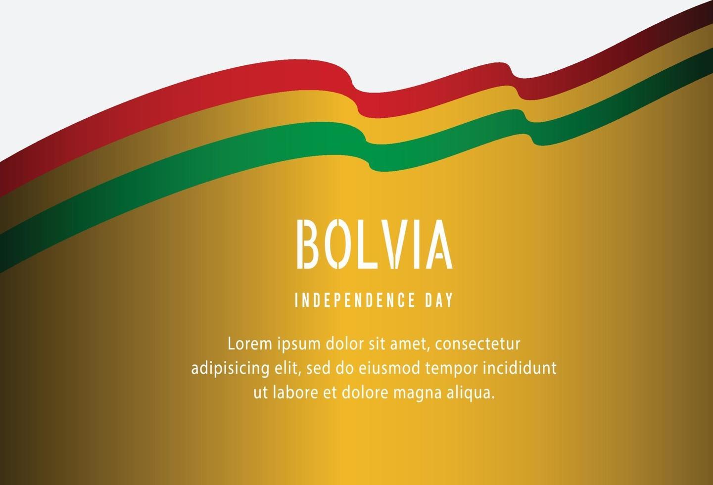 joyeux jour de l'indépendance de la bolivie. modèle, arrière-plan. illustration vectorielle vecteur