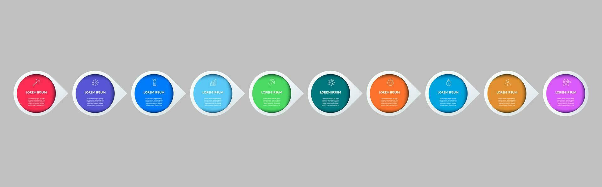 vecteur infographie conception affaires modèle avec Icônes et dix les options ou pas.