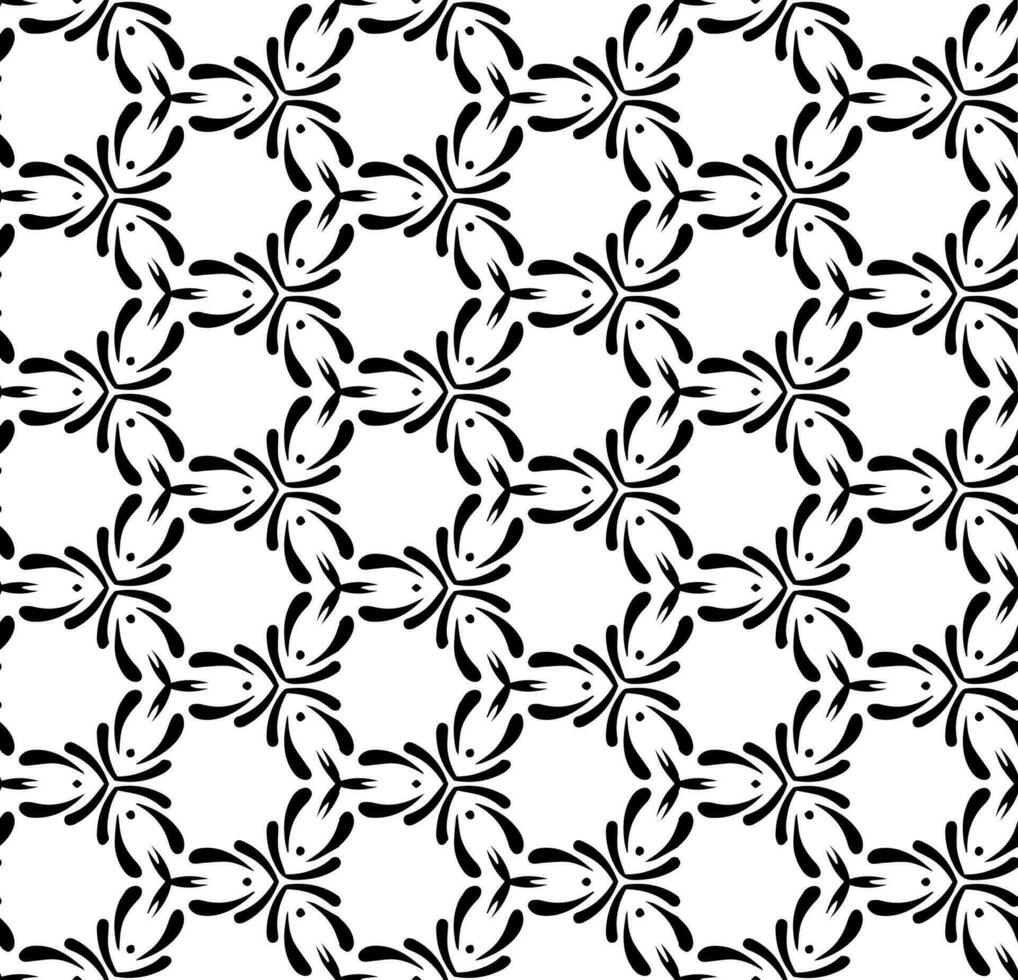 motif abstrait sans couture noir et blanc. arrière-plan et toile de fond. conception ornementale en niveaux de gris. ornements en mosaïque. illustration graphique vectorielle. vecteur