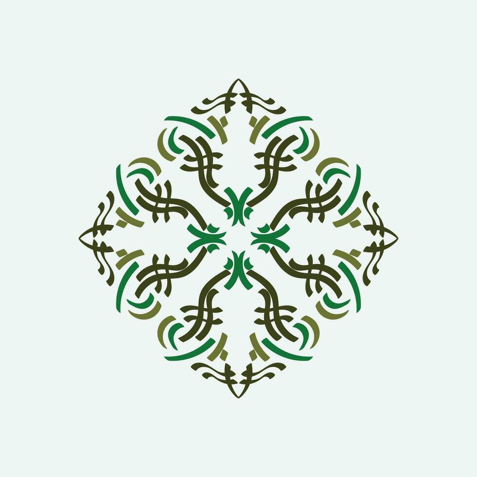 baroque conception éléments et ornements avec vert Couleur vecteur