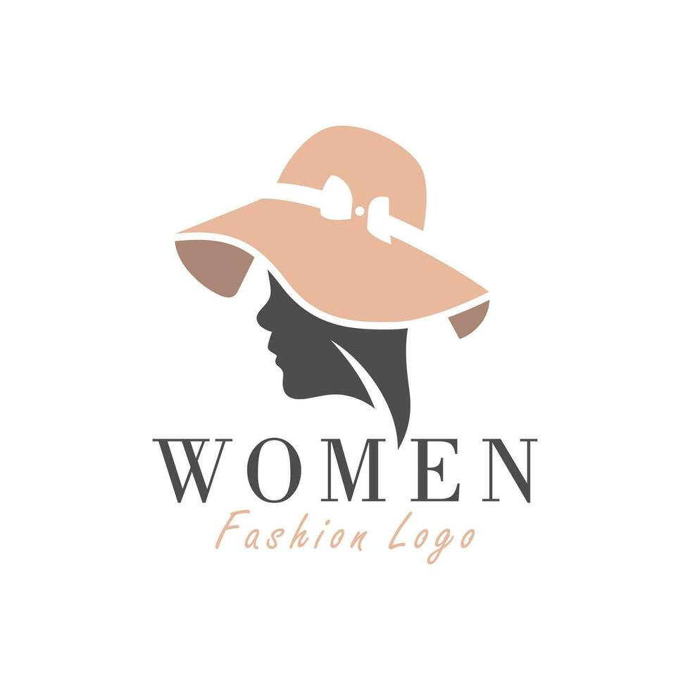 aux femmes chapeau mode illustration logo vecteur