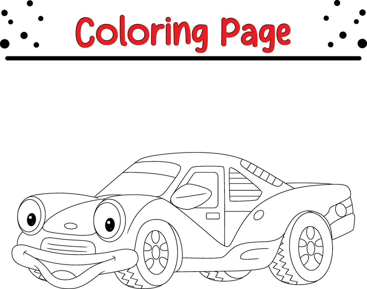 marrant voiture coloration page pour des gamins vecteur