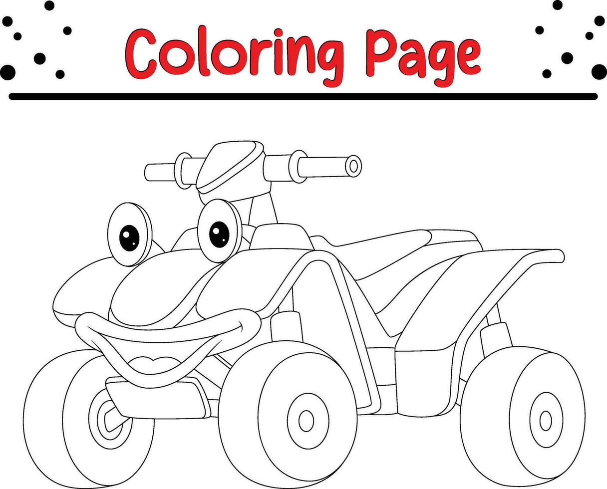 souriant bicyclette coloration page pour des gamins vecteur