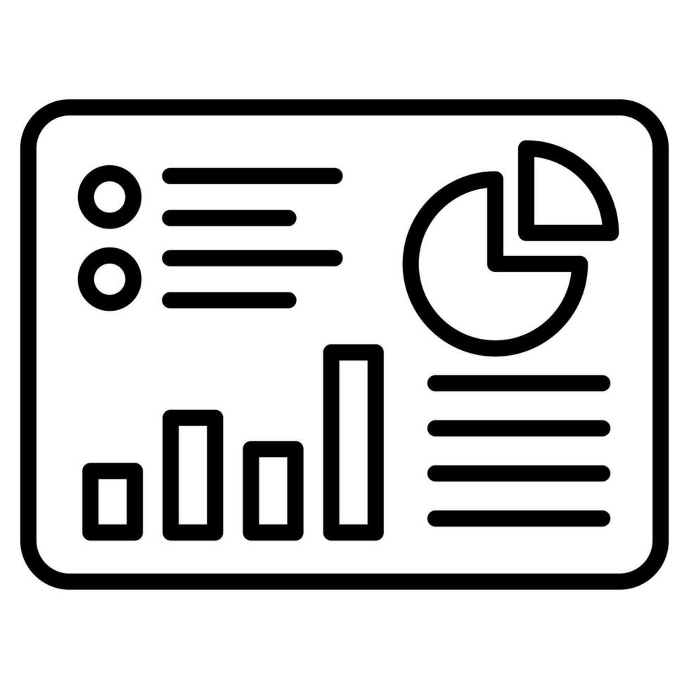 tableau de bord analytique icône ligne vecteur illustration