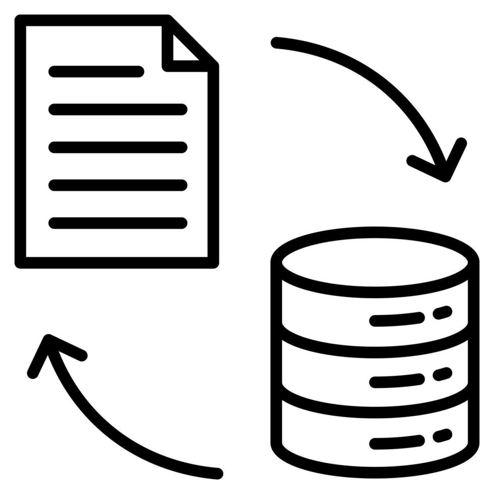 Les données transformation icône ligne vecteur illustration
