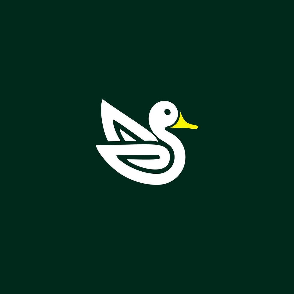 vecteur canard logo modèle. linéaire cercle logotype avec feuille signe. graphique oiseau icône étiquette pour différent l'image de marque et identité