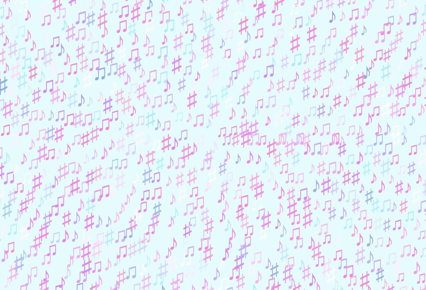 toile de fond vecteur rose clair et bleu avec des notes de musique.