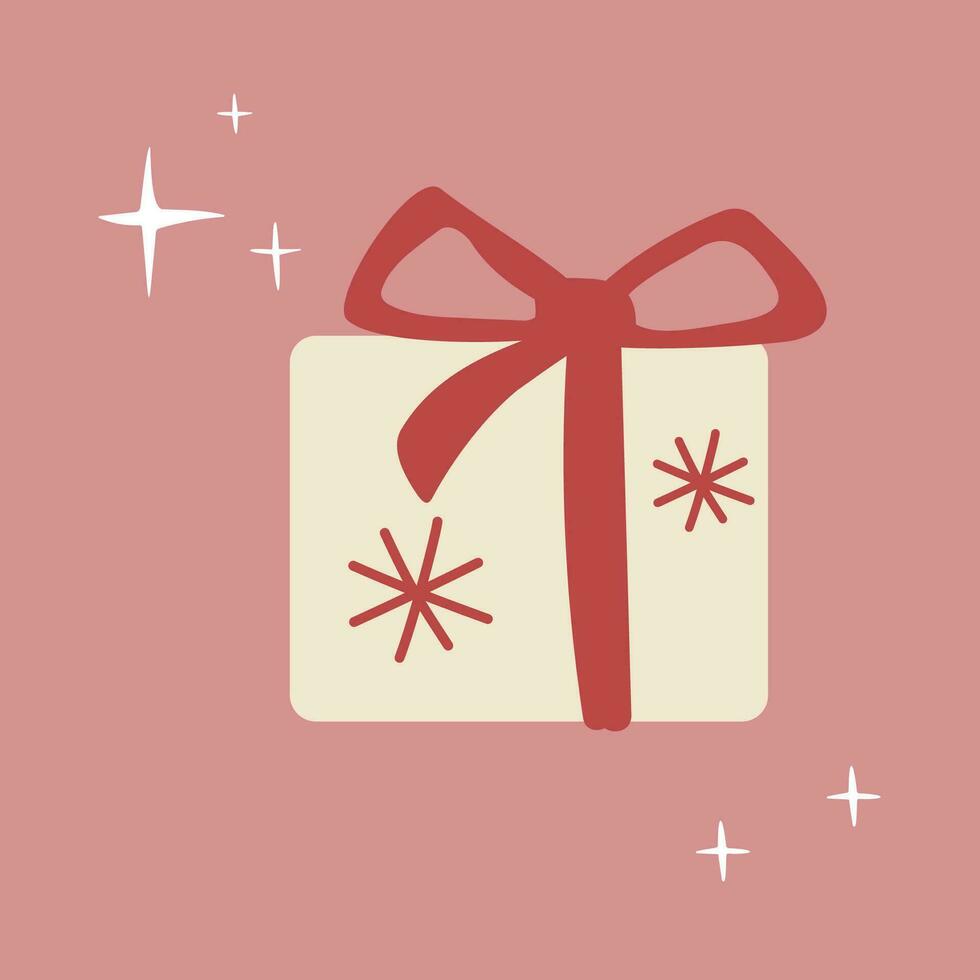 cadeau boîte avec ruban pour Nouveau année et Noël salutation carte, bannière conception élément vecteur