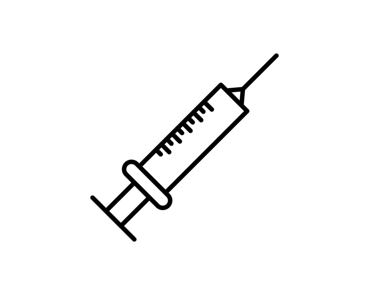 icône de ligne de seringue. illustration vectorielle d'injection isolée sur blanc. conception de style de contour de vaccination, conçue pour le Web et l'application. eps 10 vecteur
