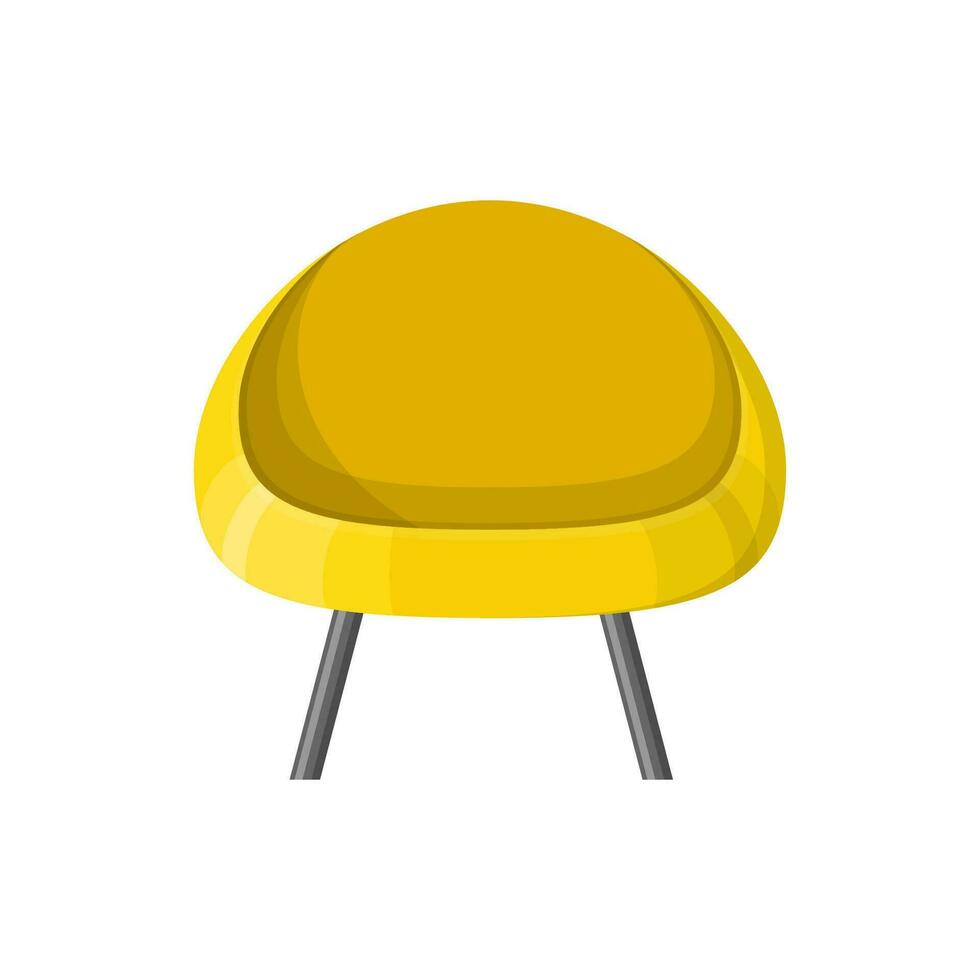 élégant Jaune confortable moderne fauteuil dans plat style isolé sur blanc Contexte. partie de le intérieur de une vivant pièce ou bureau. doux meubles pour du repos et relaxation. vecteur illustration.