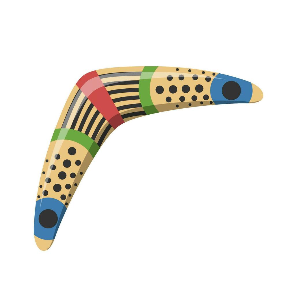 traditionnel en bois boomerang icône isolé sur blanc Contexte. australien originaire de chasse et sport arme. Aborigène en bois boomerang. vecteur illustration.