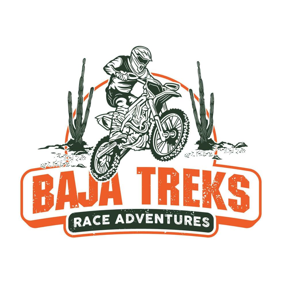 baja motocross courses vecteur illustration, parfait pour course un événement logo et t chemise conception