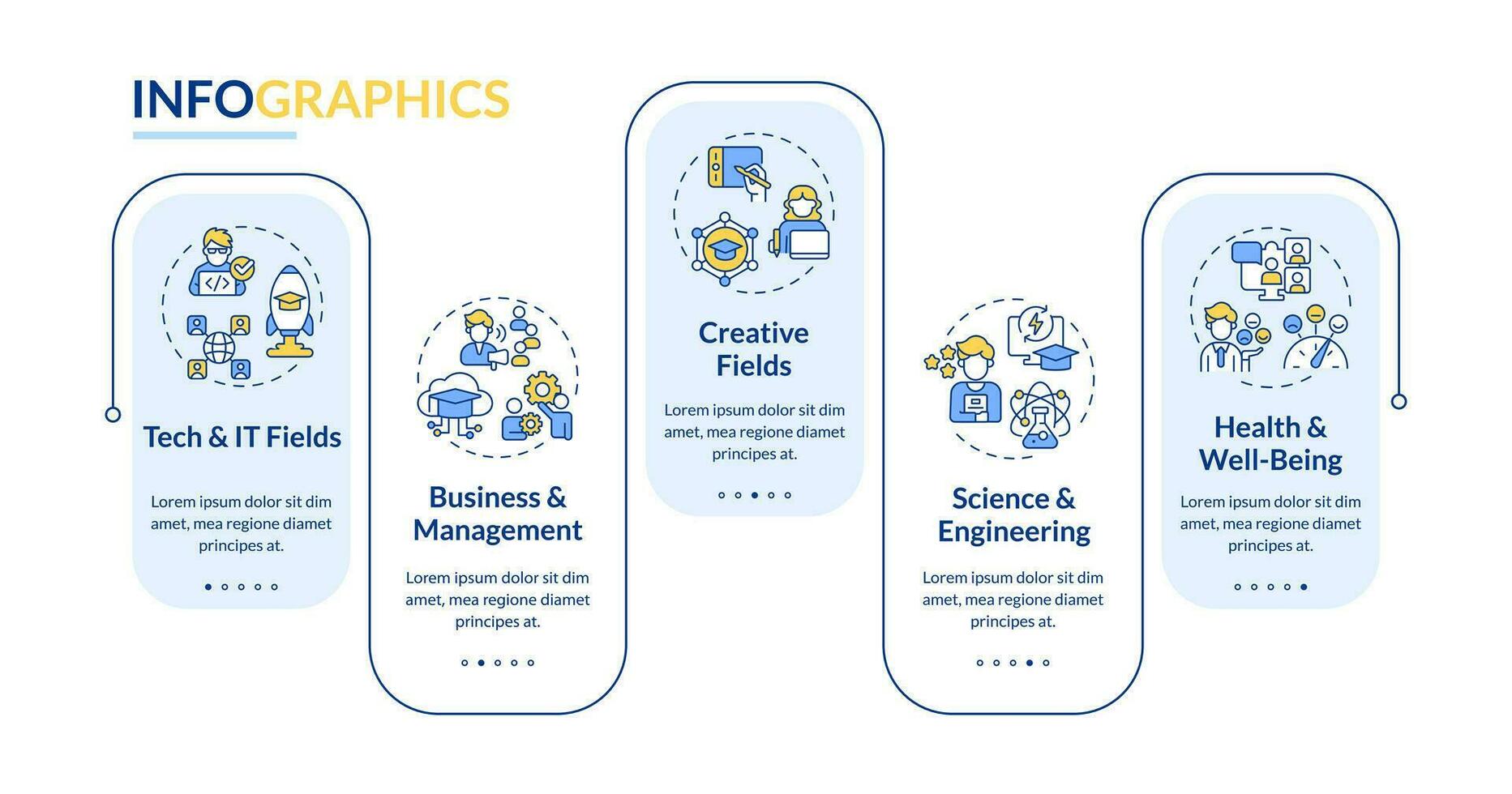 2d mooc vecteur infographie modèle avec mince ligne Icônes concept, Les données visualisation avec 5 pas, processus chronologie graphique.