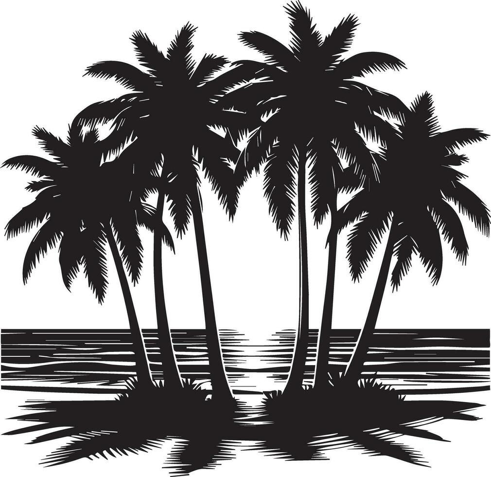 mer plage vecteur silhouette illustration 6