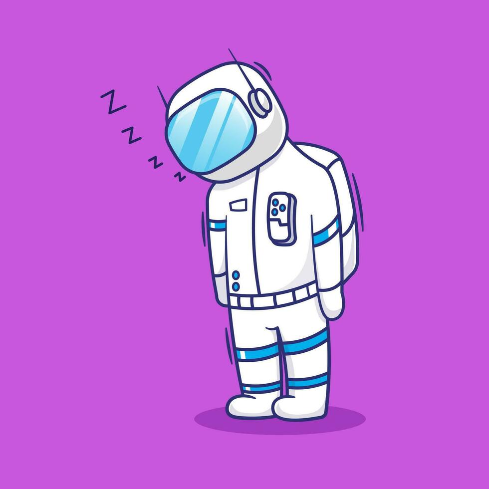 vecteur conception de en train de dormir astronaute dessin animé. science La technologie élément ensemble