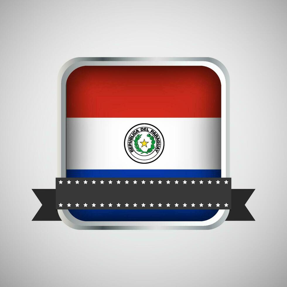 vecteur rond bannière avec paraguay drapeau