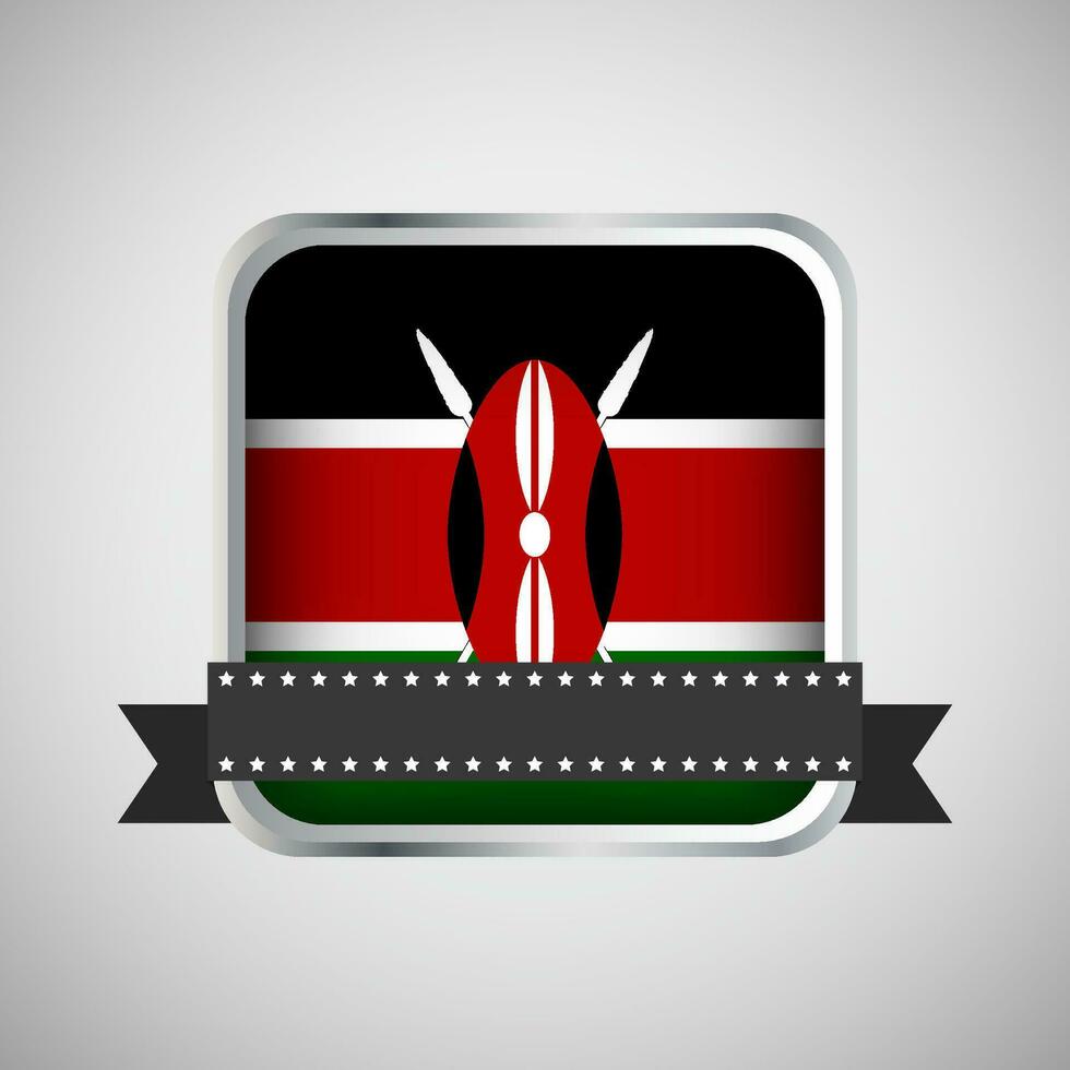 vecteur rond bannière avec Kenya drapeau