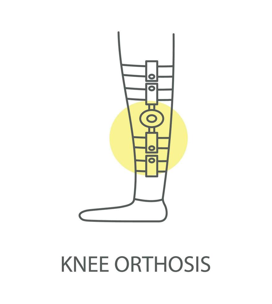 orthèse le genou icône dans vecteur, linéaire illustration vecteur