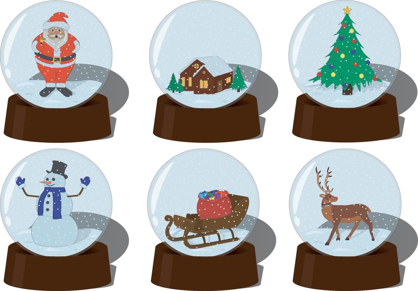 Noël et nouvel an snow globe collection vector illustration