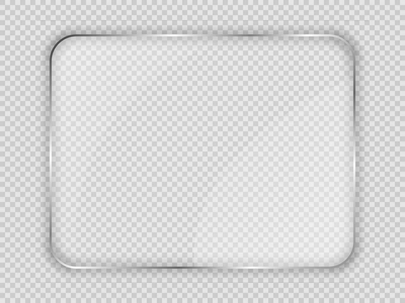 verre assiette dans arrondi rectangulaire Cadre vecteur