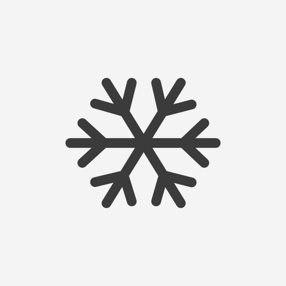 neige, météo, flocon de neige, signe de symbole de vecteur d'icône d'hiver