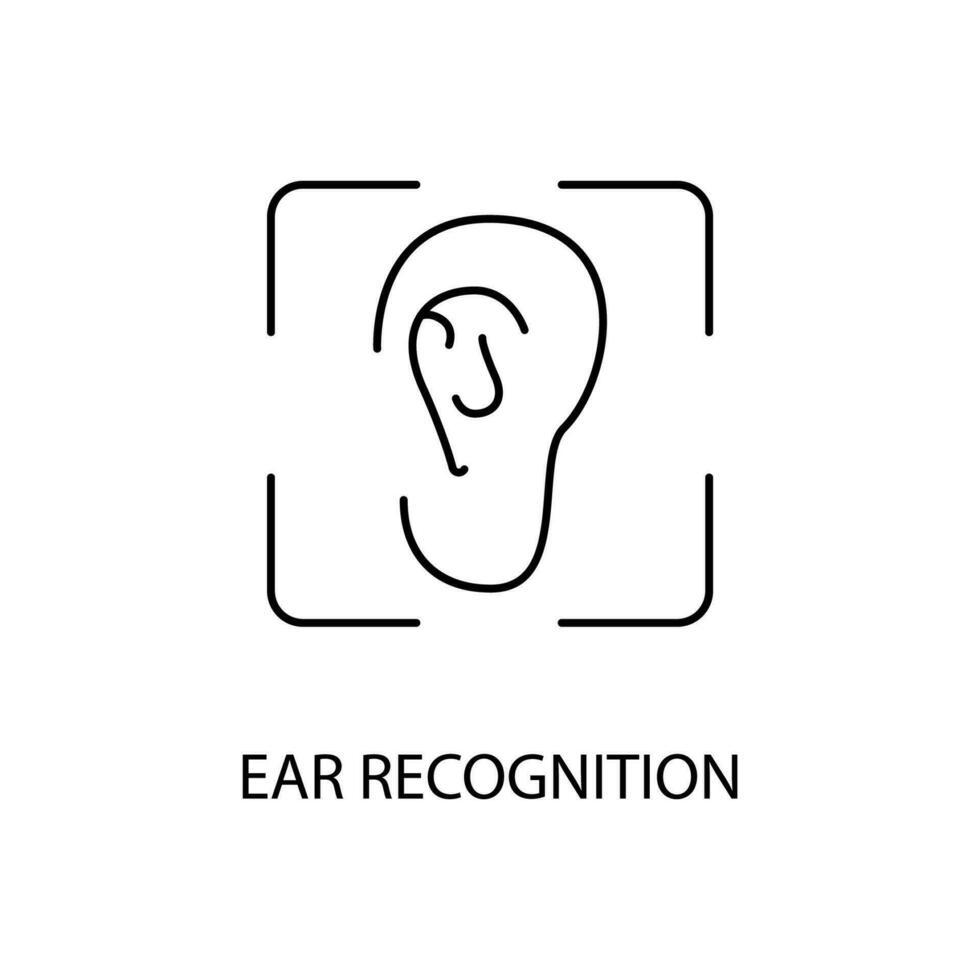 oreille reconnaissance concept ligne icône. Facile élément illustration.oreille reconnaissance concept contour symbole conception. vecteur