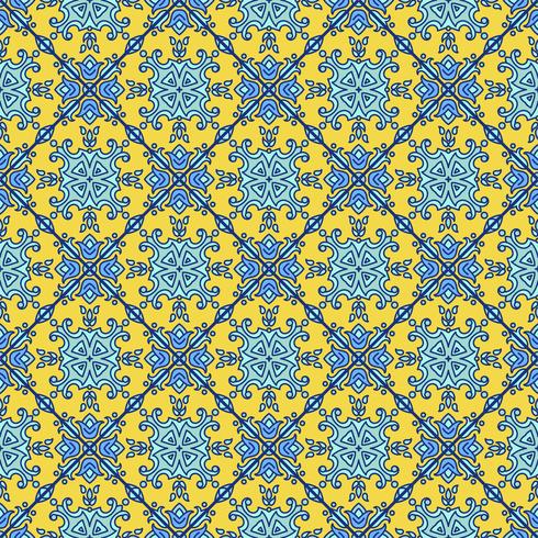 Carreaux d&#39;azulejo portugais. Patte sans couture magnifique bleu et blanc vecteur