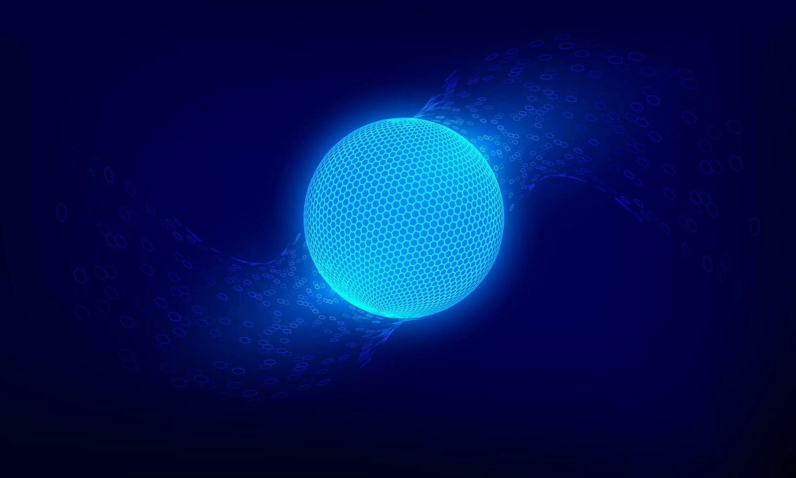 abstrait bleu réseau sphère. sci Fi La technologie Contexte. numérique cyberespace planète surface. vecteur illustration