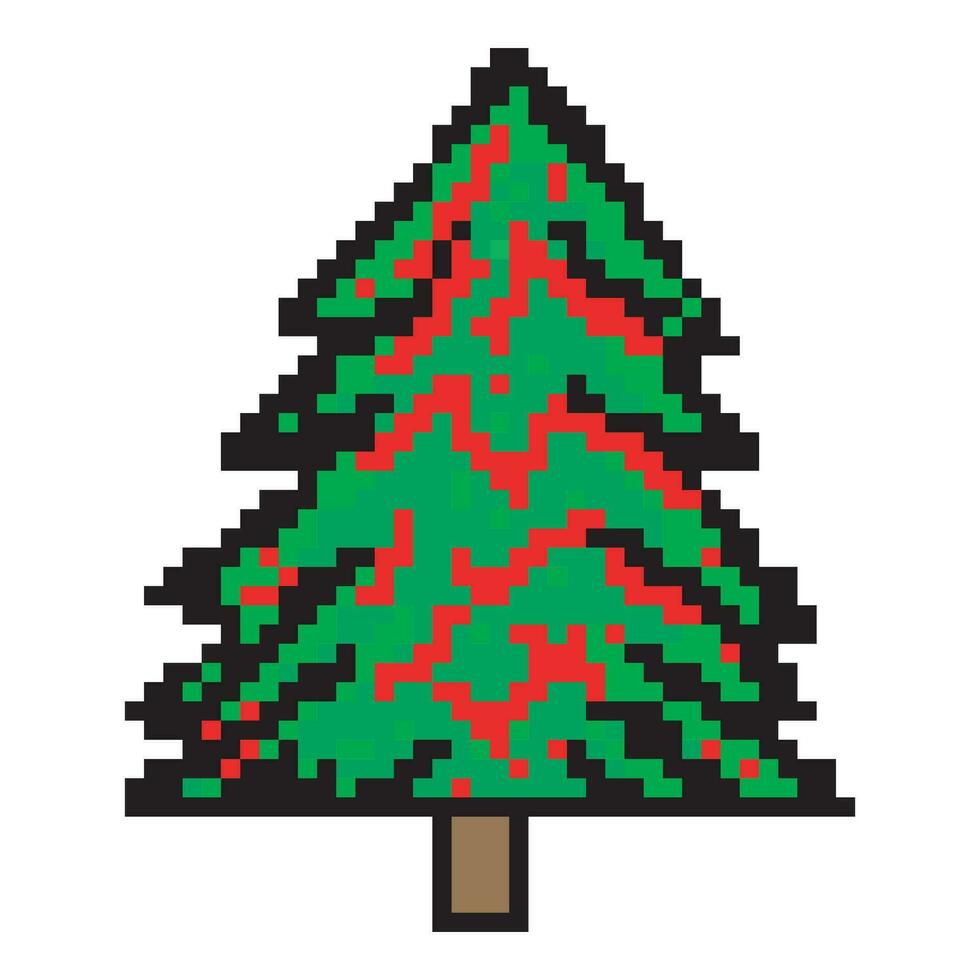 sapin Noël arbre pixel art vecteur