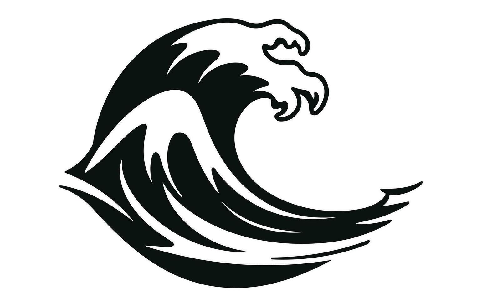 mer vagues logo ensemble, Soleil vagues logo ensemble, baleine vagues logo vecteur