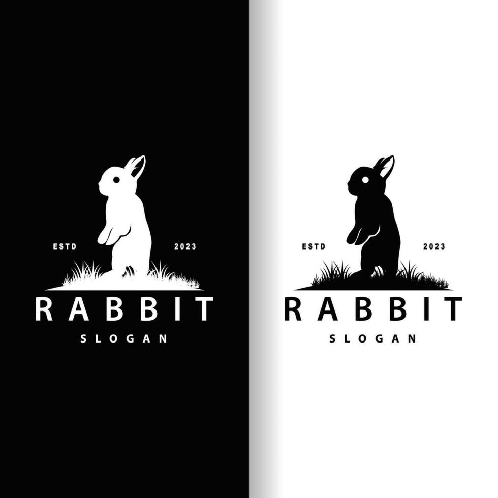 lapin logo conception mignonne lapin Facile animal silhouette illustration modèle vecteur