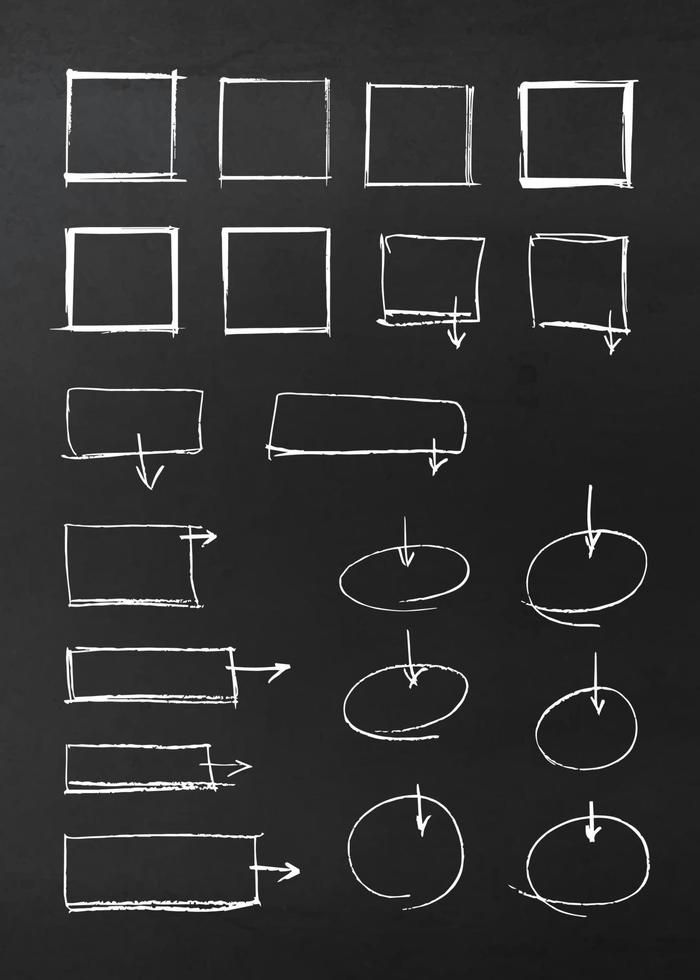 ensemble de flèches et de lignes colorées dessinées à la main. éléments de surligneur de vecteur