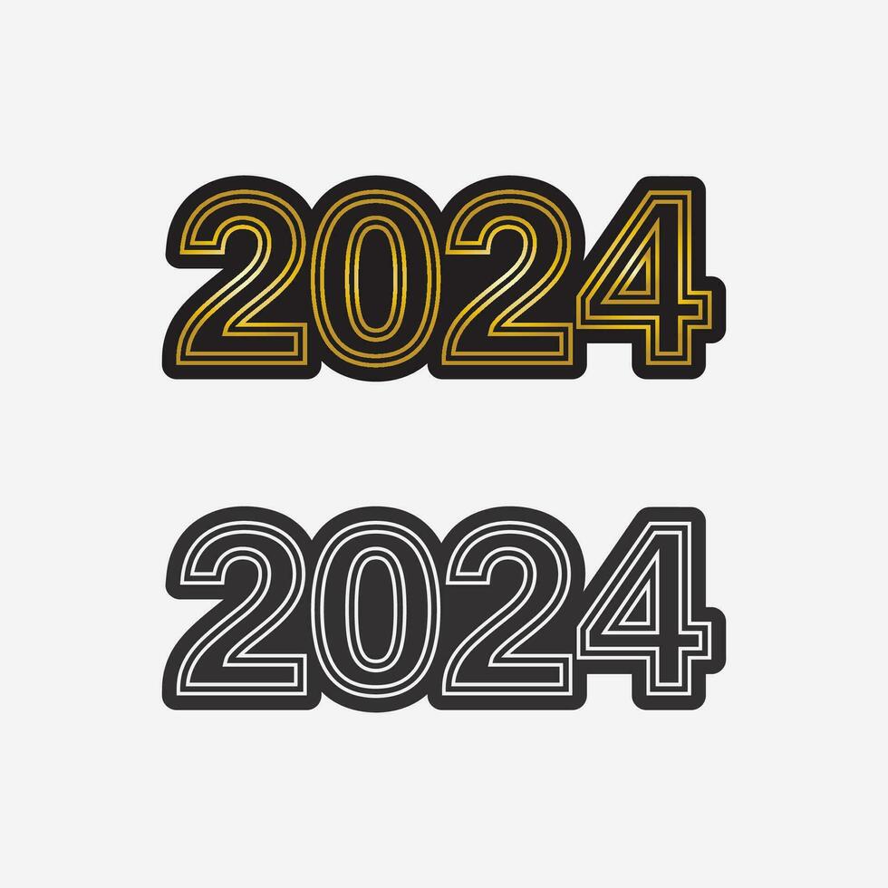 2024 Nouveau année et Noël logo 2024 nombre conception et illustration vecteur