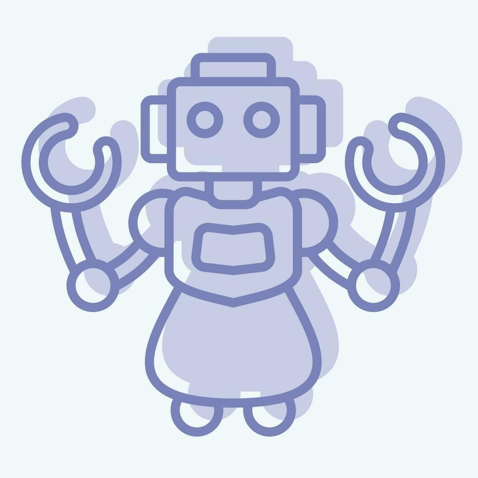 icône personnel robot. en relation à futur La technologie symbole. deux Ton style. Facile conception modifiable. Facile illustration vecteur