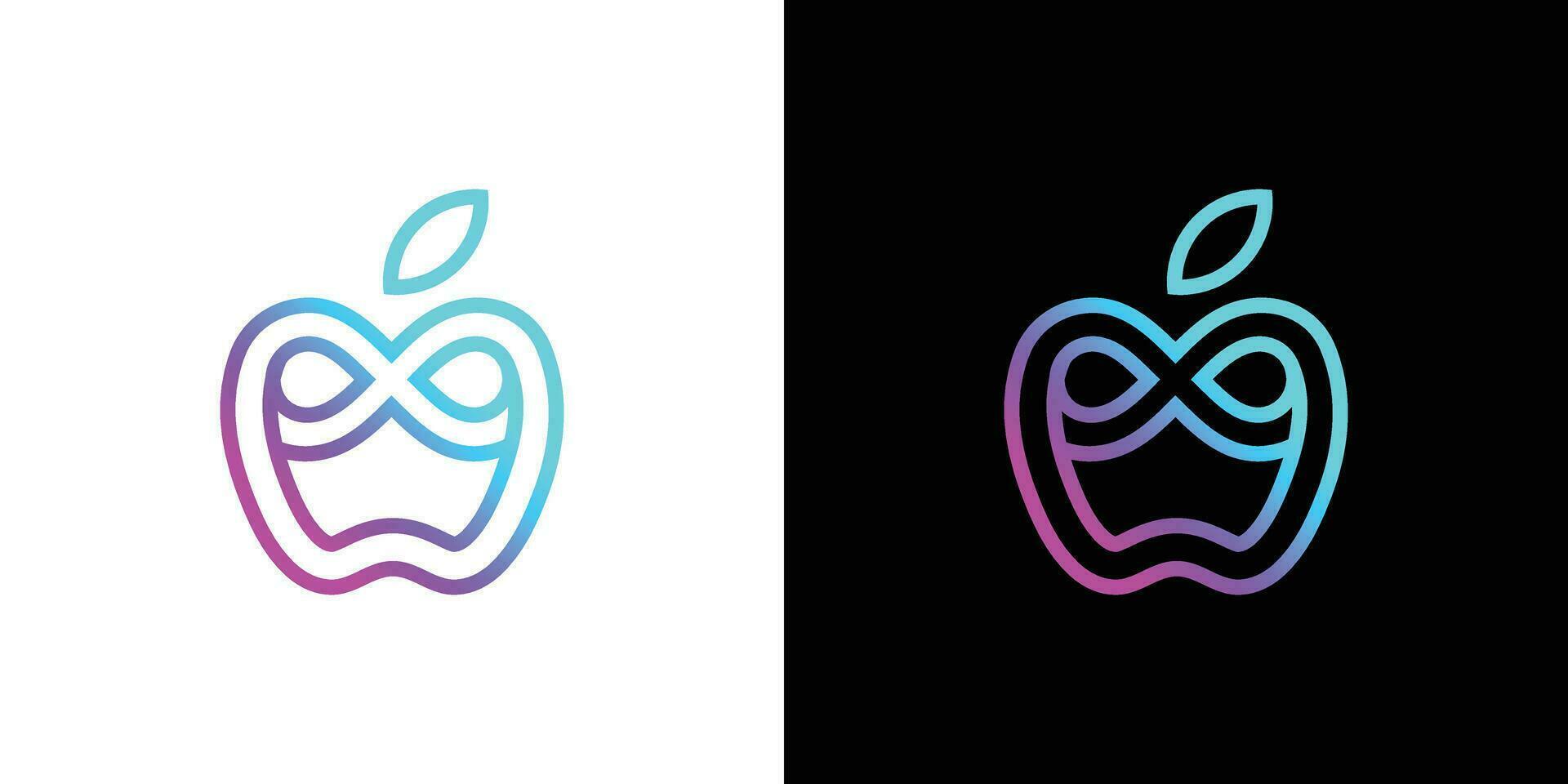 Pomme infini logo conception modèle vecteur