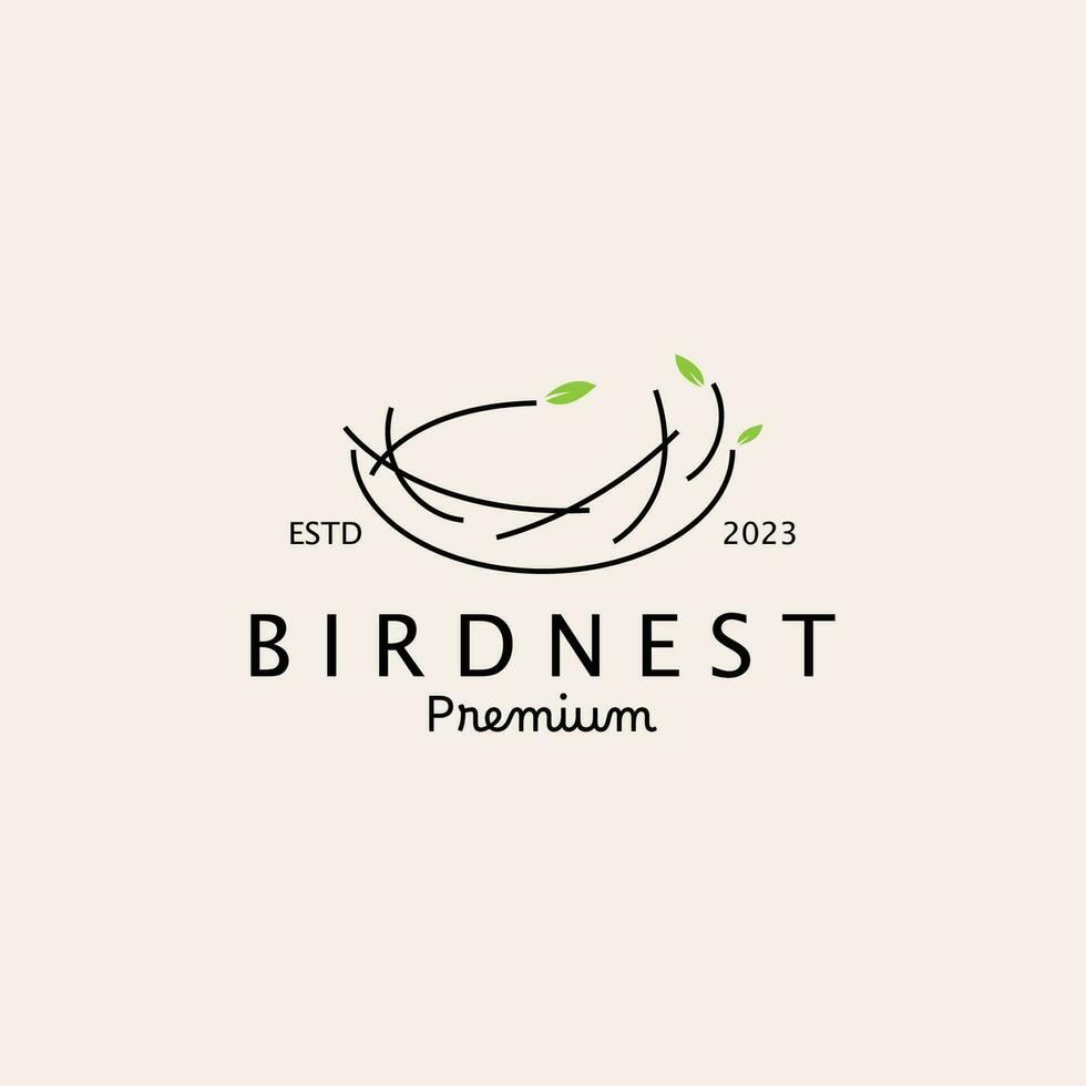 oiseau nid logo modèle vecteur illustration