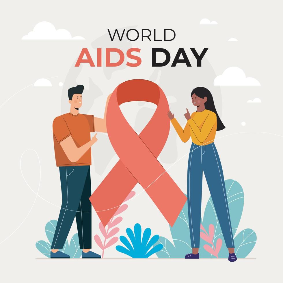 concept de la journée mondiale du sida vecteur