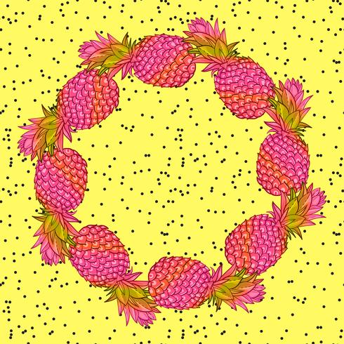 Couronne d&#39;art tendance créative d&#39;ananas. vecteur