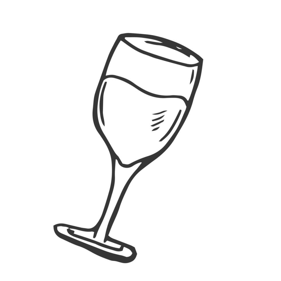 du vin verre. illustration. vinification des produits dans esquisser style vecteur