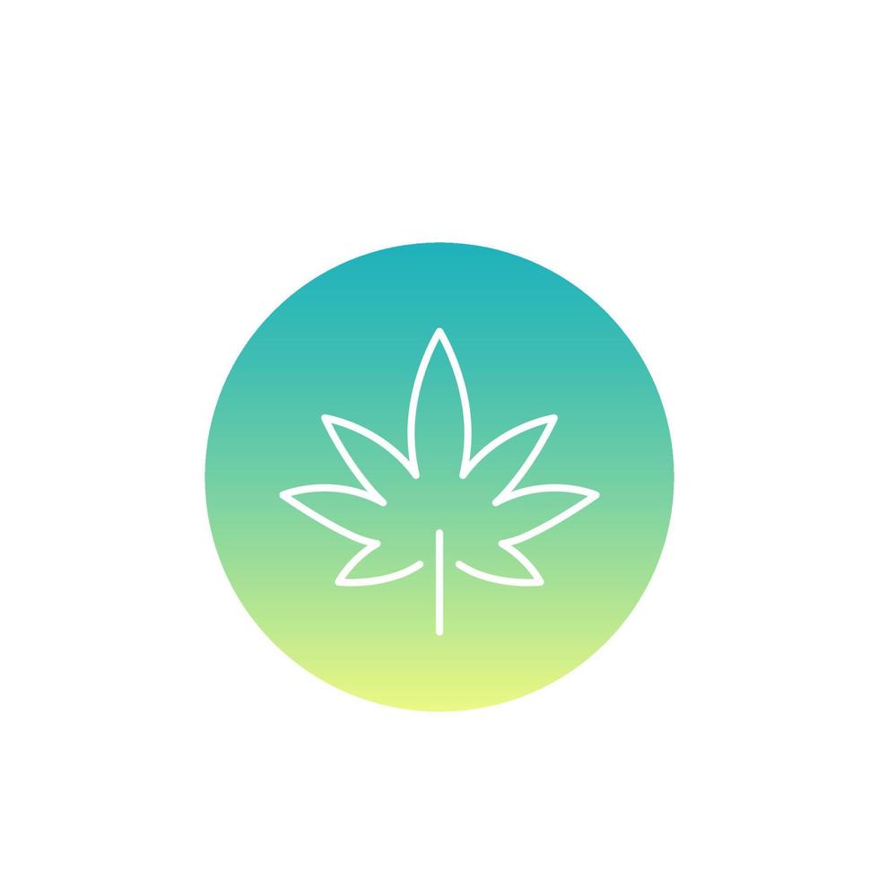 feuille de marijuana, icône de ligne de cannabis vecteur