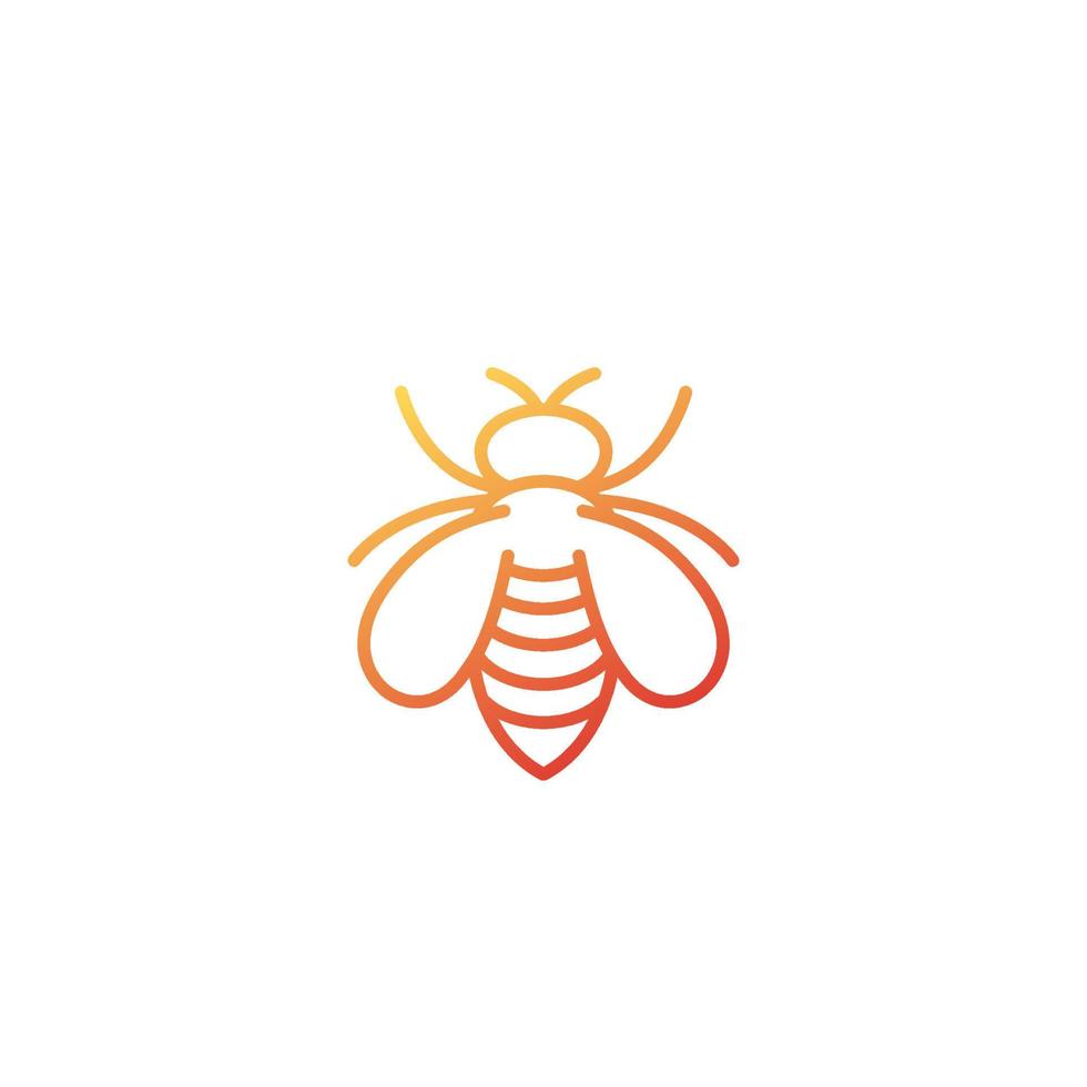 icône d'abeille, logo vectoriel de ligne