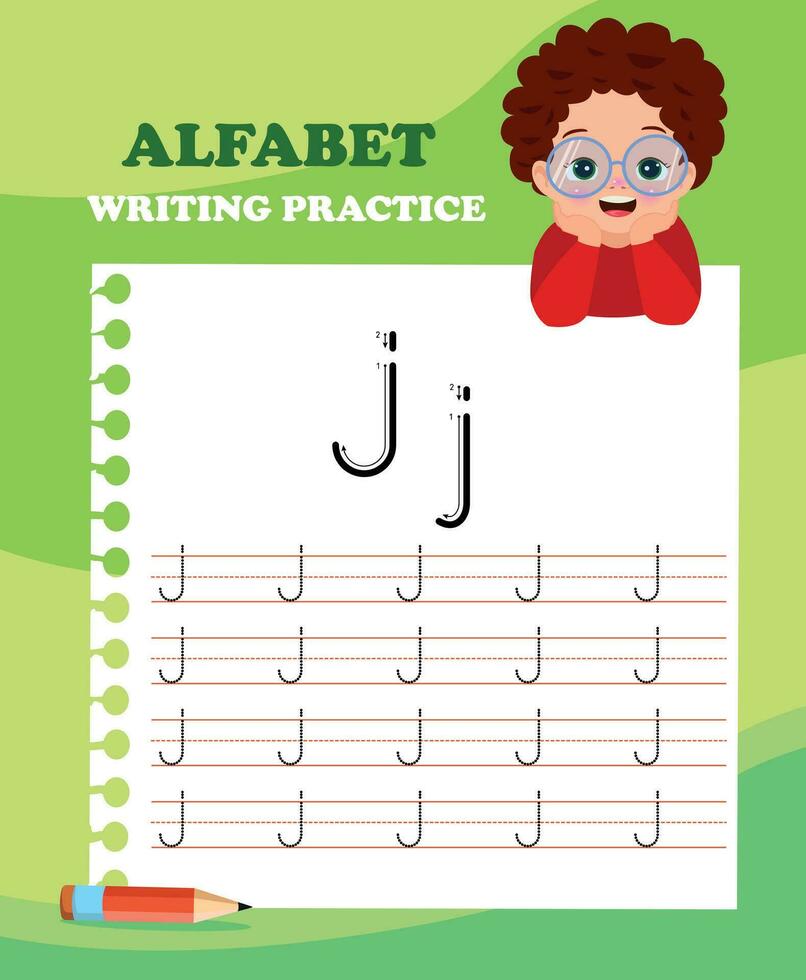 alphabet des lettres tracé feuille de travail avec tout alphabet des lettres. de base l'écriture entraine toi pour Jardin d'enfants des gamins vecteur