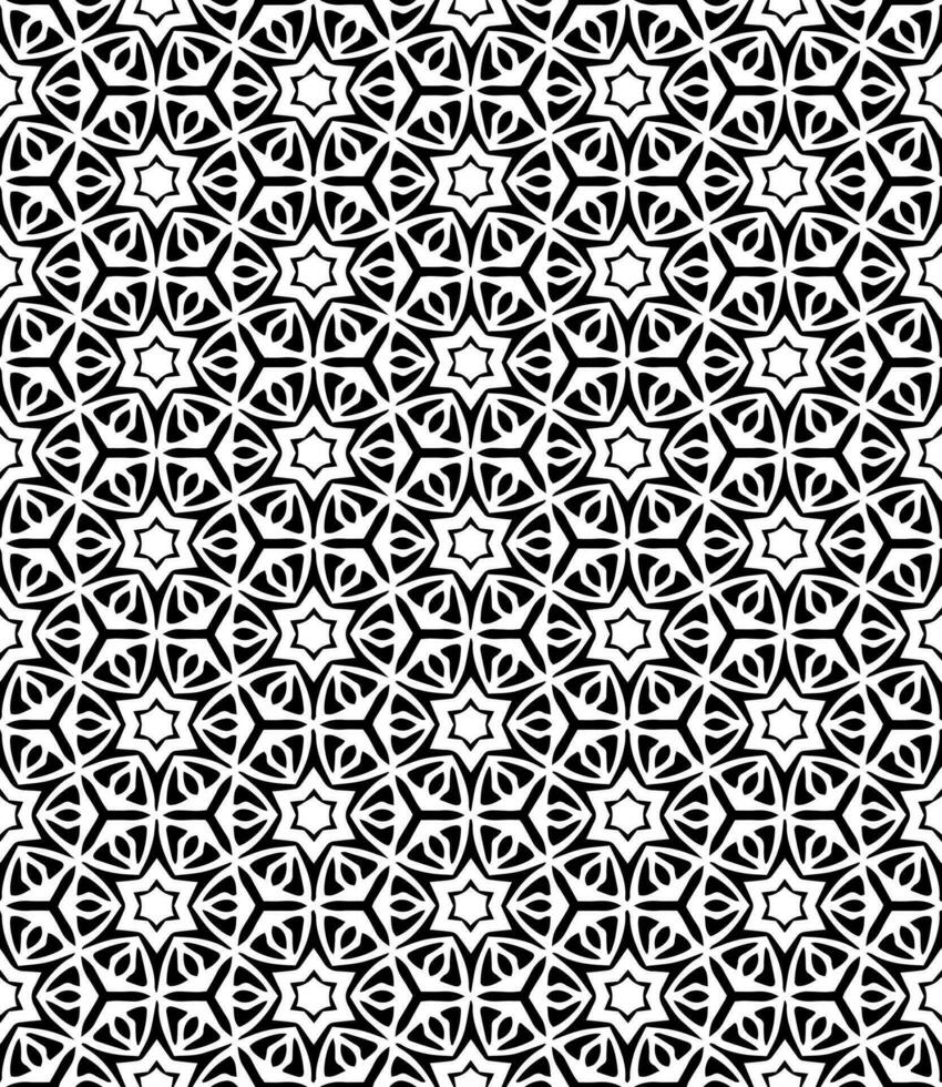 motif abstrait sans couture noir et blanc. arrière-plan et toile de fond. conception ornementale en niveaux de gris. vecteur