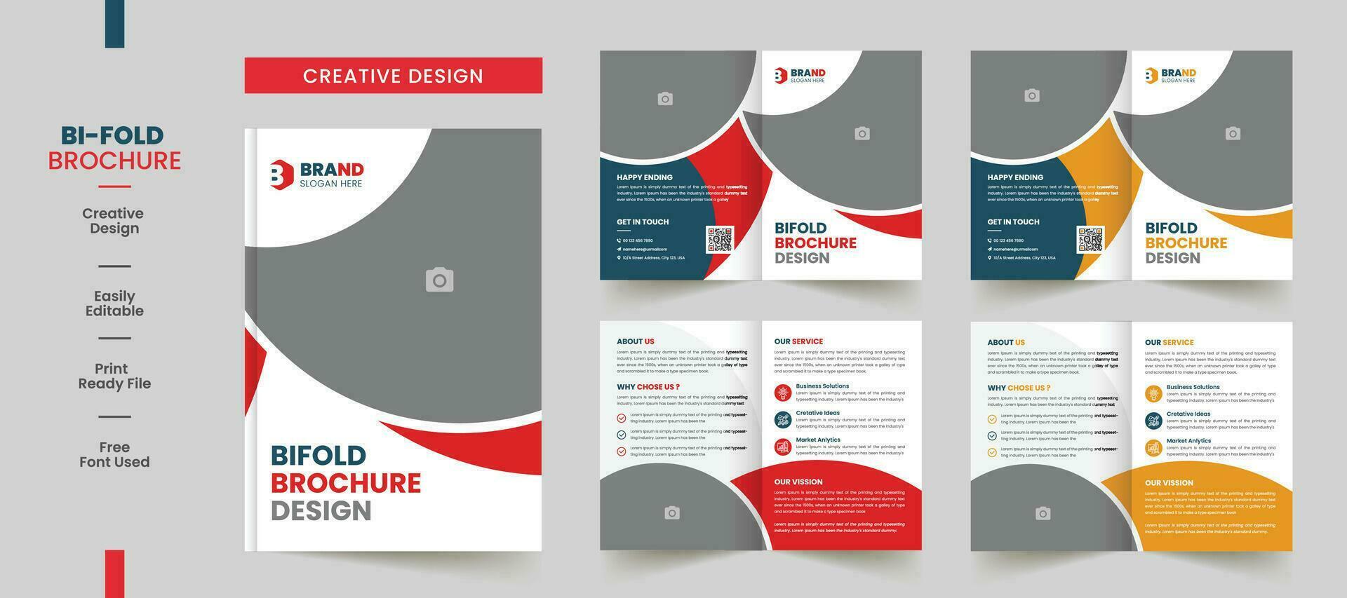 nettoyer entreprise bifold brochure modèle prime style avec moderne style et nettoyer concept utilisation pour affaires proposition et affaires profil vecteur