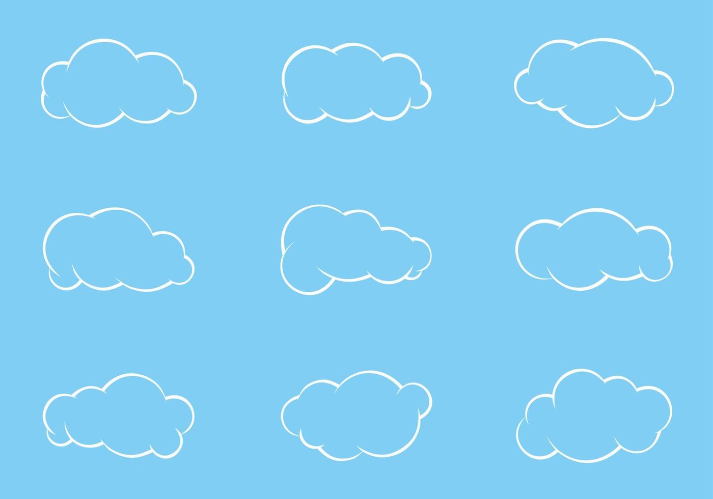 ensemble d'illustration vectorielle de nuage vecteur