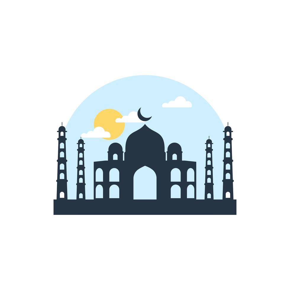 illustration vectorielle de conception de modèle de logo de mosquée de logo islamique. vecteur