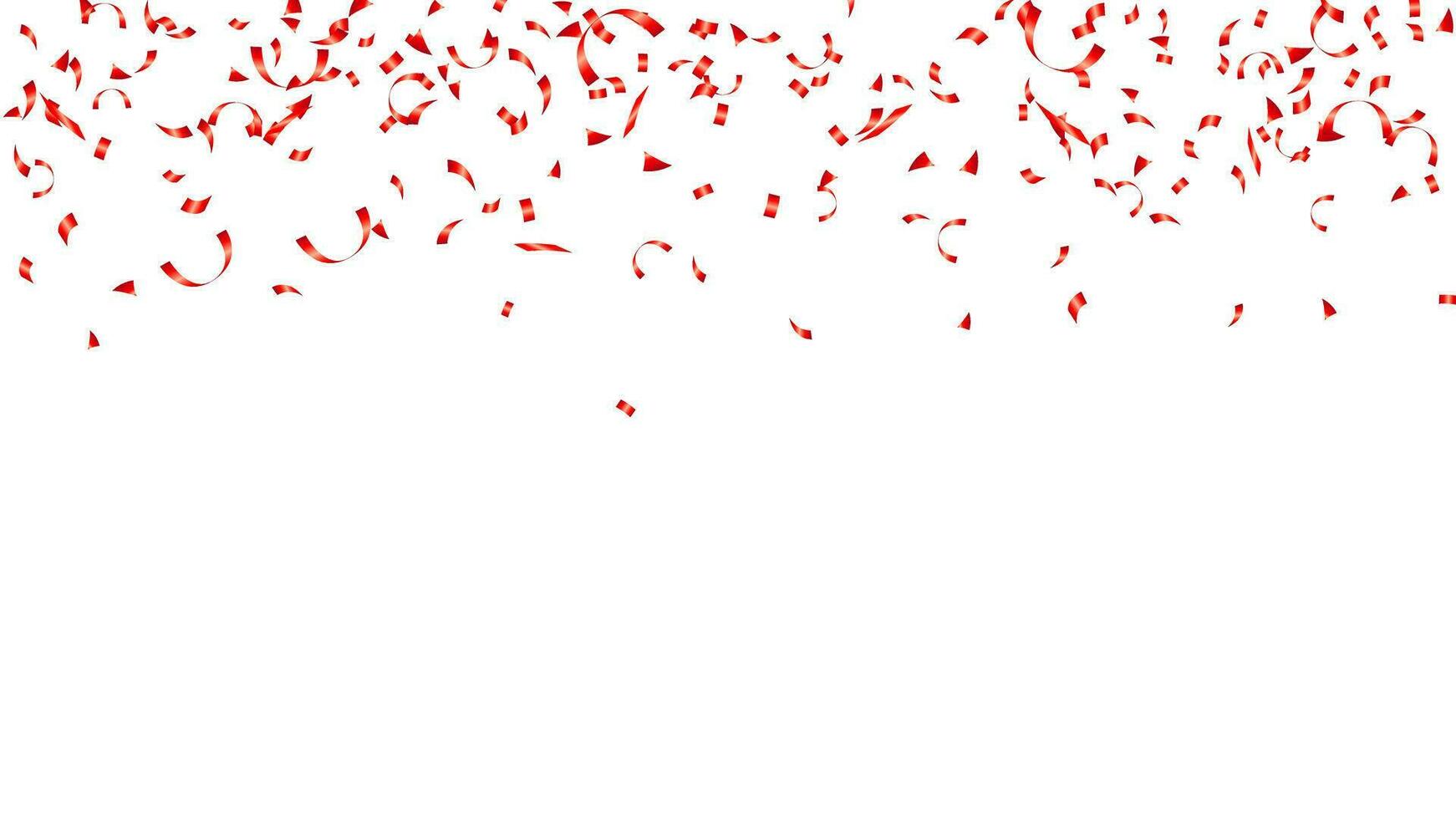 rouge confettis avec joyeux Noël chute brillant briller. Nouveau année, anniversaire, salutation carte vecteur